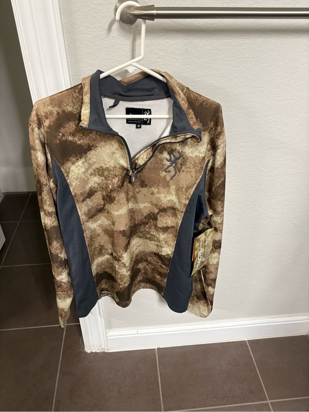 Browning Camo Quarter-Zip Pullover - Brown/Gray